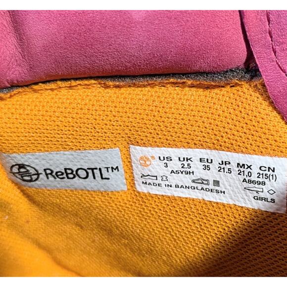 NEW Timberland 50th ANNIVERSARY EDITION Girls Size 3 Dark Pink Boots - Picture 10 of 10